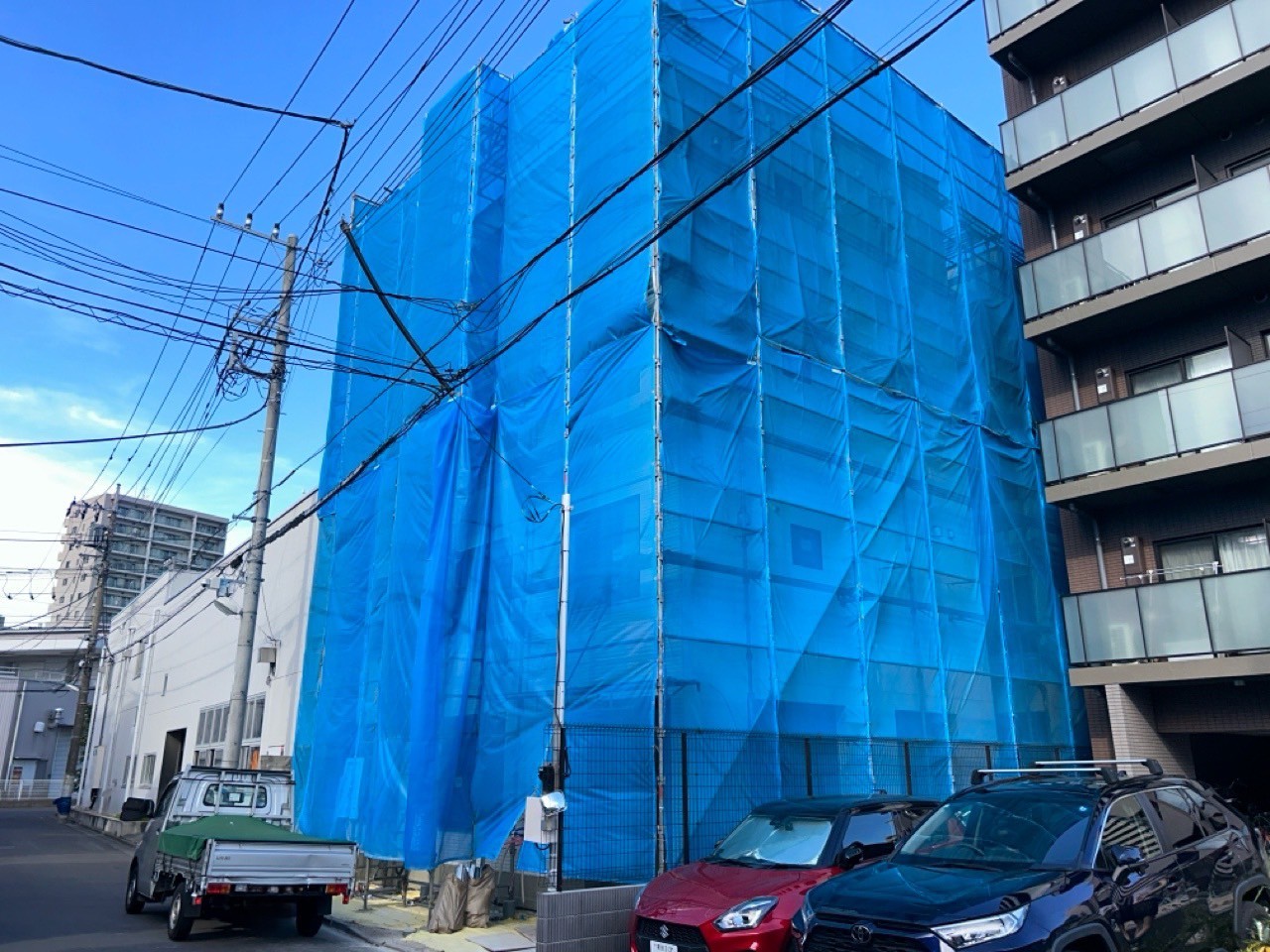 葛飾区白鳥建築中鉄骨マンション