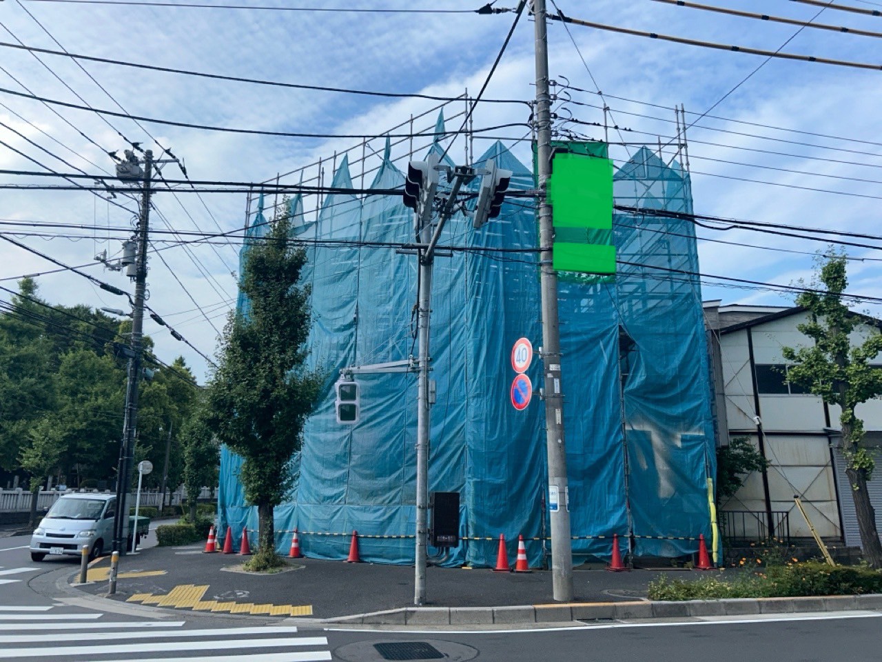 足立区島根 鉄骨3階建て建築中マンション