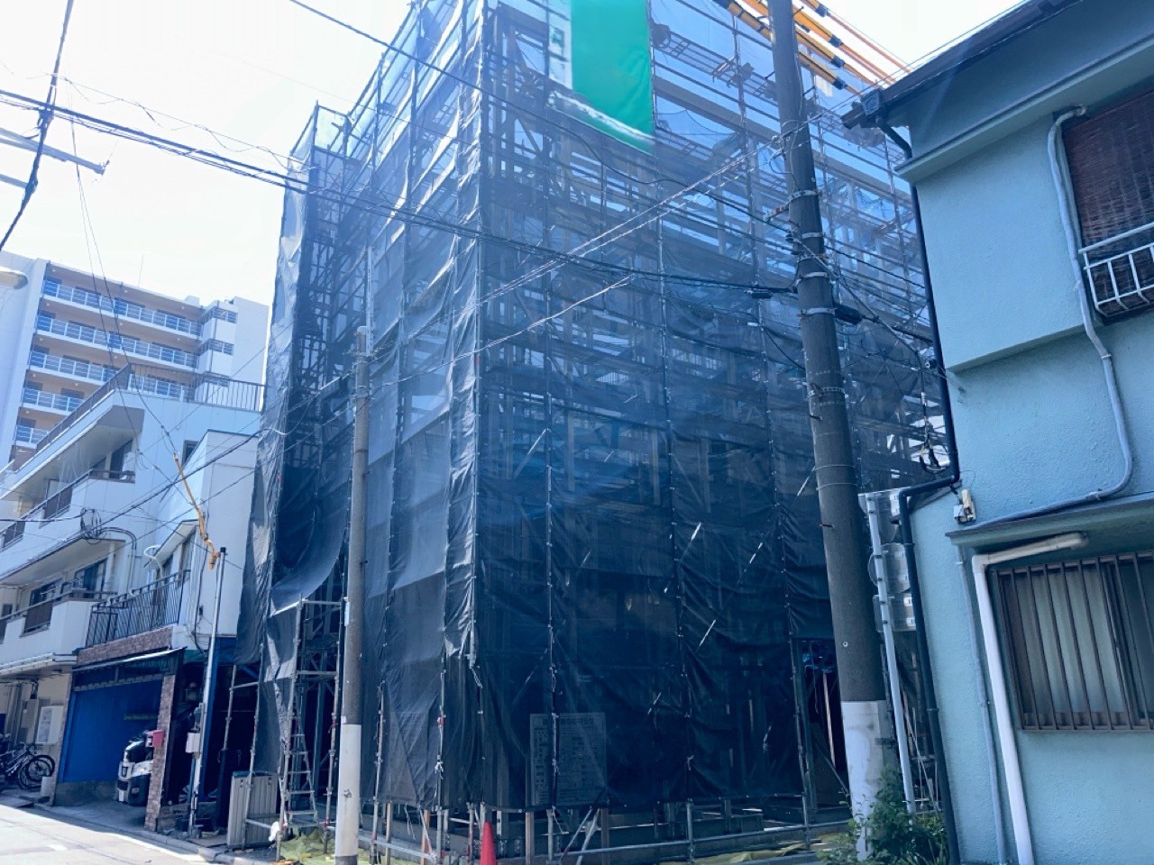 台東区日本堤 鉄骨4階建て建築中マンション